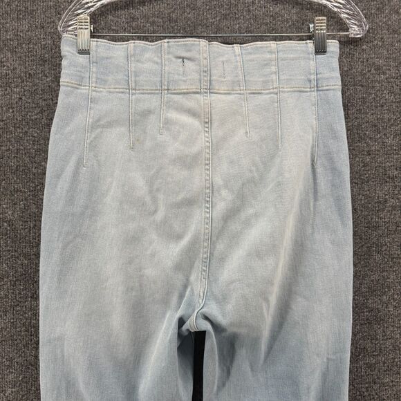 We the Free People Jeans Womens 31 Light Blue Flare High Rise Boho 70s Gypsy 90s - Picture 6 of 11